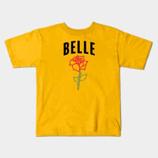 Belle with Simple Rose Kids T-Shirt